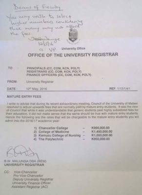 Malawi Pres. Mutharika told to go ‘who cares where’ as Unima Council makes absurd fees hike for mature students