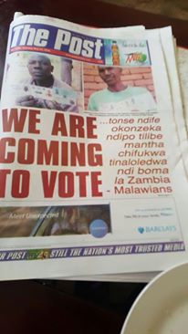 Concerned Zambian letter to the editor: ‘Malawians Recruited to Vote in Zambian Elections’