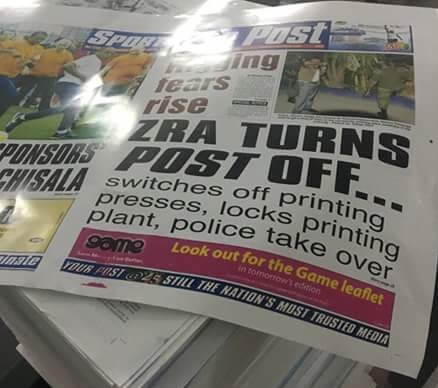 Zambia: Closure of independent newspaper a ploy to crackdown on freedom of the press