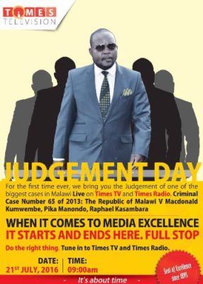 Mphwiyo shooting case Judgment to be live on Times Radio & TV Thursday