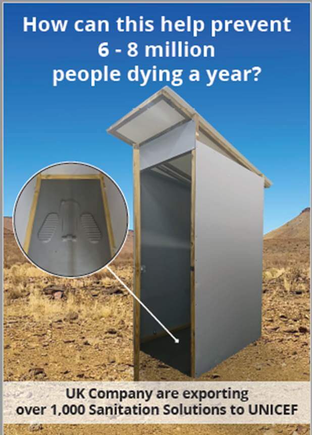 Malawi gets ‘Latrine Squatting Slabs’ thru a  UNICEF and UK Company Partnership to enhance people’s lives