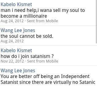 Dumb Malawian wannabe Satanist conned by fake satanists