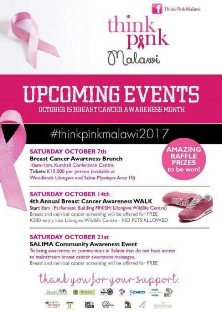 Think Pink Malawi: UPCOMING EVENTS THIS OCTOBER