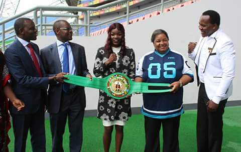 Malawi cabinet ministers honour Anisha Bashir,  winner of African Boxing Union Lightweight Belt