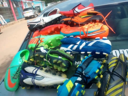Masters Security GS donates football boots to Karonga Utd