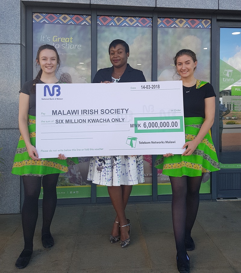 TNM donates K6m to Irish Society for Malawi youth initiative