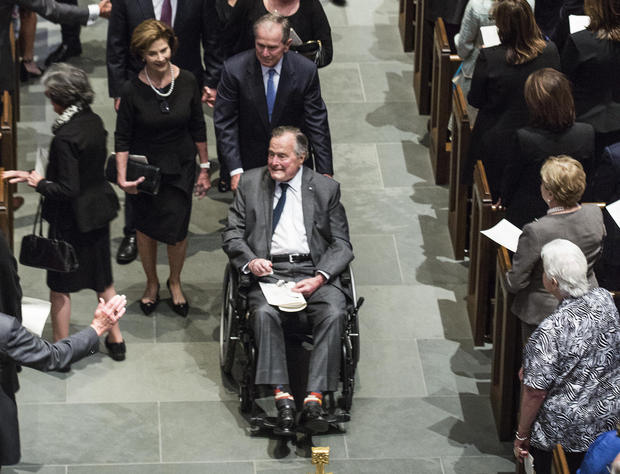 George H.W. Bush hospitalized following wife’s funeral