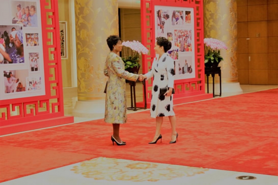 In China First Lady Gertrude Mutharika takes part at the HIV and AIDS gathering of wives of Heads of State and Government