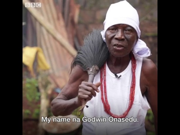Bizarre; Nigerian man Godwin Onasedu  who claims can control the rains