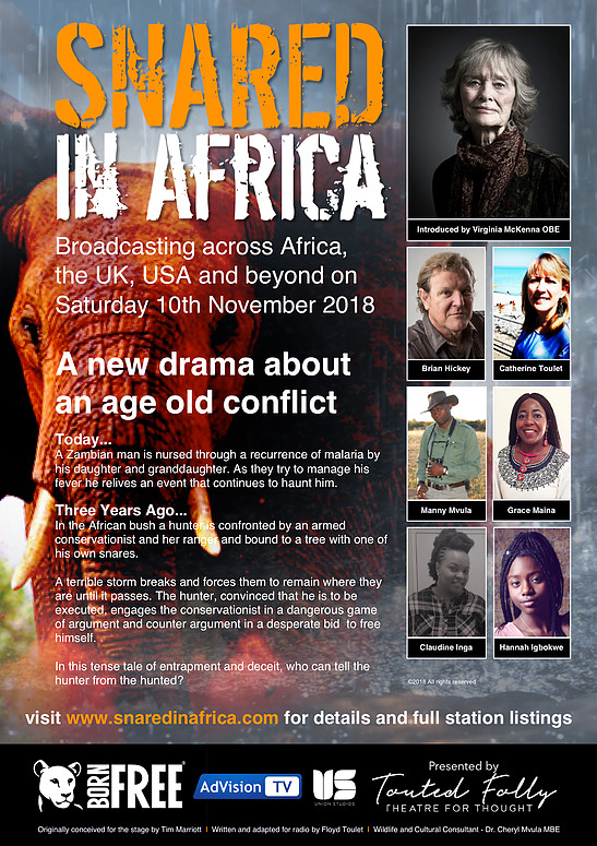 Radio stations unite around the world for synchronised broadcast of SNARED IN AFRICA Sat 10th November 2018