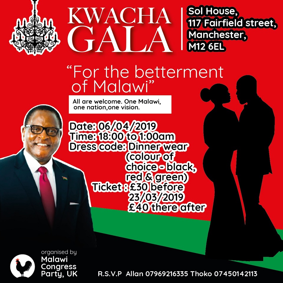 MCP Diaspora to hold  “Kwacha Gala” event in Manchester