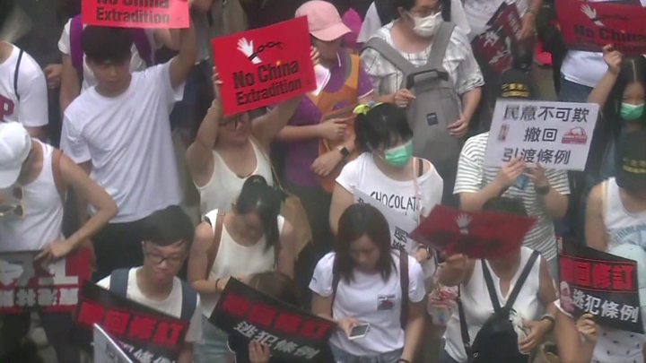 China’s Hong Kong protesters demonstrate against extradition bill