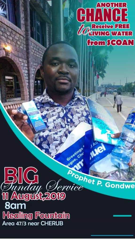 Malawi’s Prophet Gondwe into TB Joshua’s footsteps…distributes healing water freely