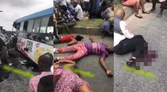 Tragedy: Dangote’s truck crushed with BRT bus claims two lives, injures 55 in Lagos