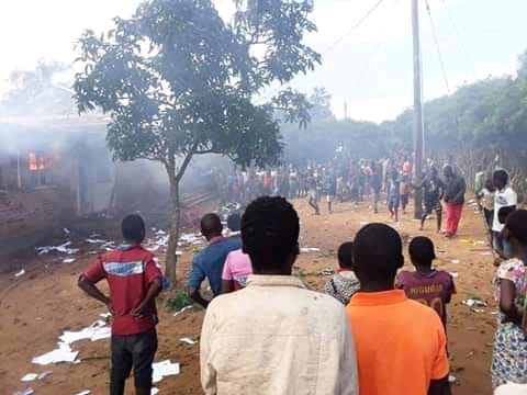 In Malawi Mob torched Police station over disturbing blood suckers rumours