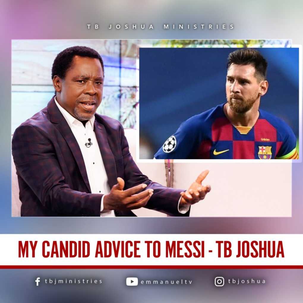 MESSI DECIDES TO STAY AT BARCELONA, TAKES TB JOSHUA’S ADVICE