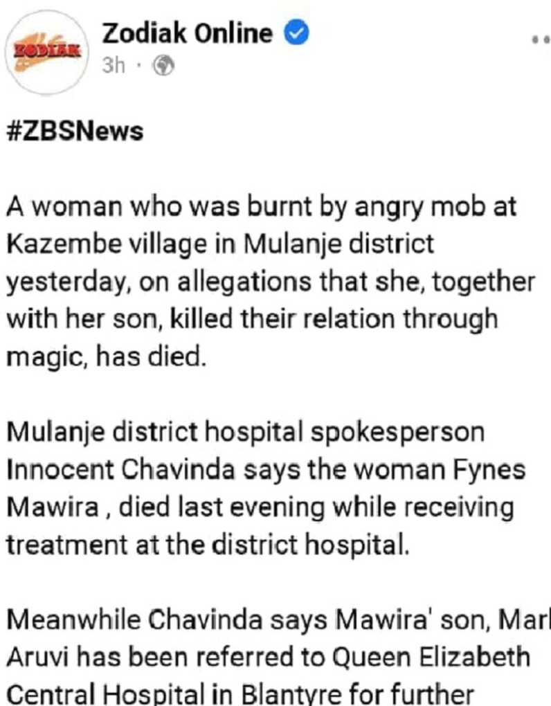 Witch Persecution and State of Emergency in Malawi