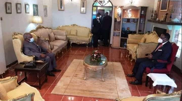 Superstitious? Chakwera brings his own“chair” along to meet former Malawi leader Bakili Muluzi