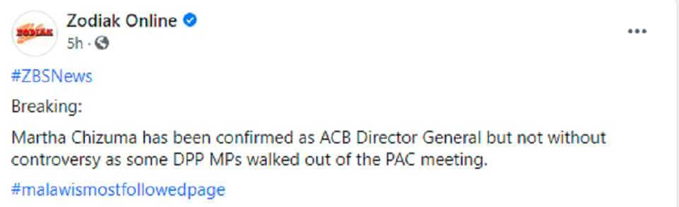 Brown Mpinganjira says Martha Chizuma is illegal ACB Director; MCP is undemocratic
