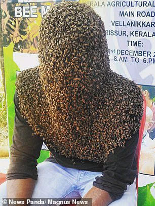 Scaring! Meet Indian man Nature M.S whose face is covered by bees