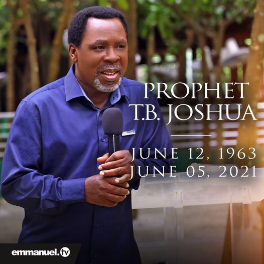 Prophet TB Joshua burial set for July 9
