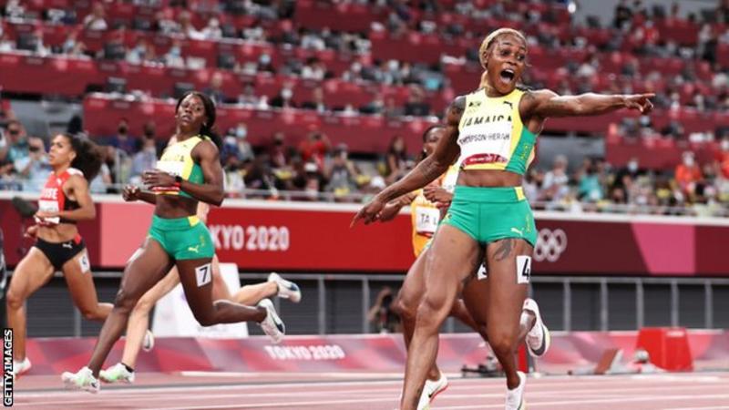 Elaine Thompson-Herah sets new Olympics 100m record
