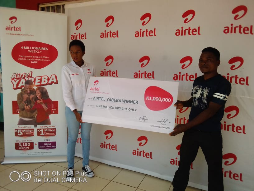 Kasungu’s Airtel Yabeba winner Solomon Charles smiles at MK1 million