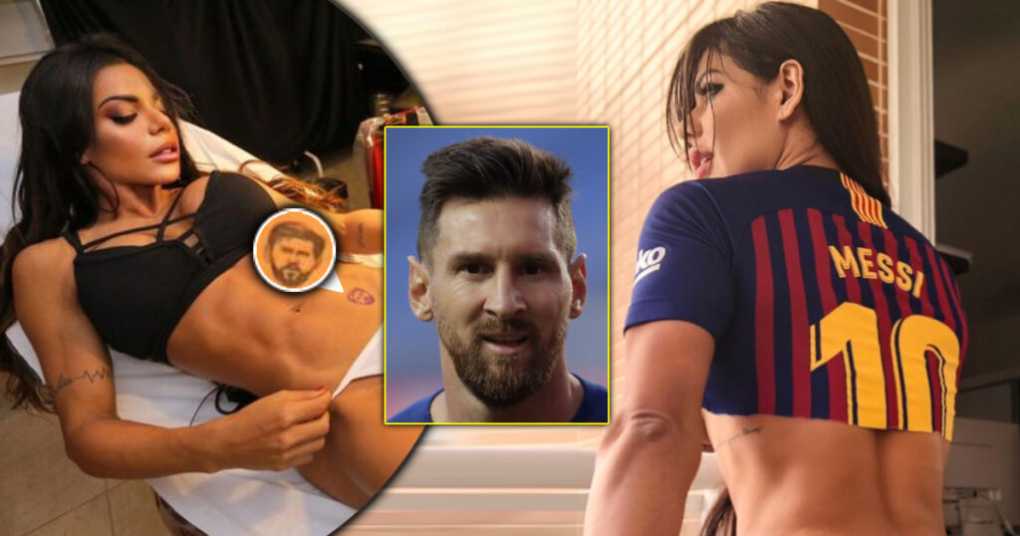Gosh! Brazilian model Suzy Cortez gets Messi tattoo on her private area.. Messi’s wife furious