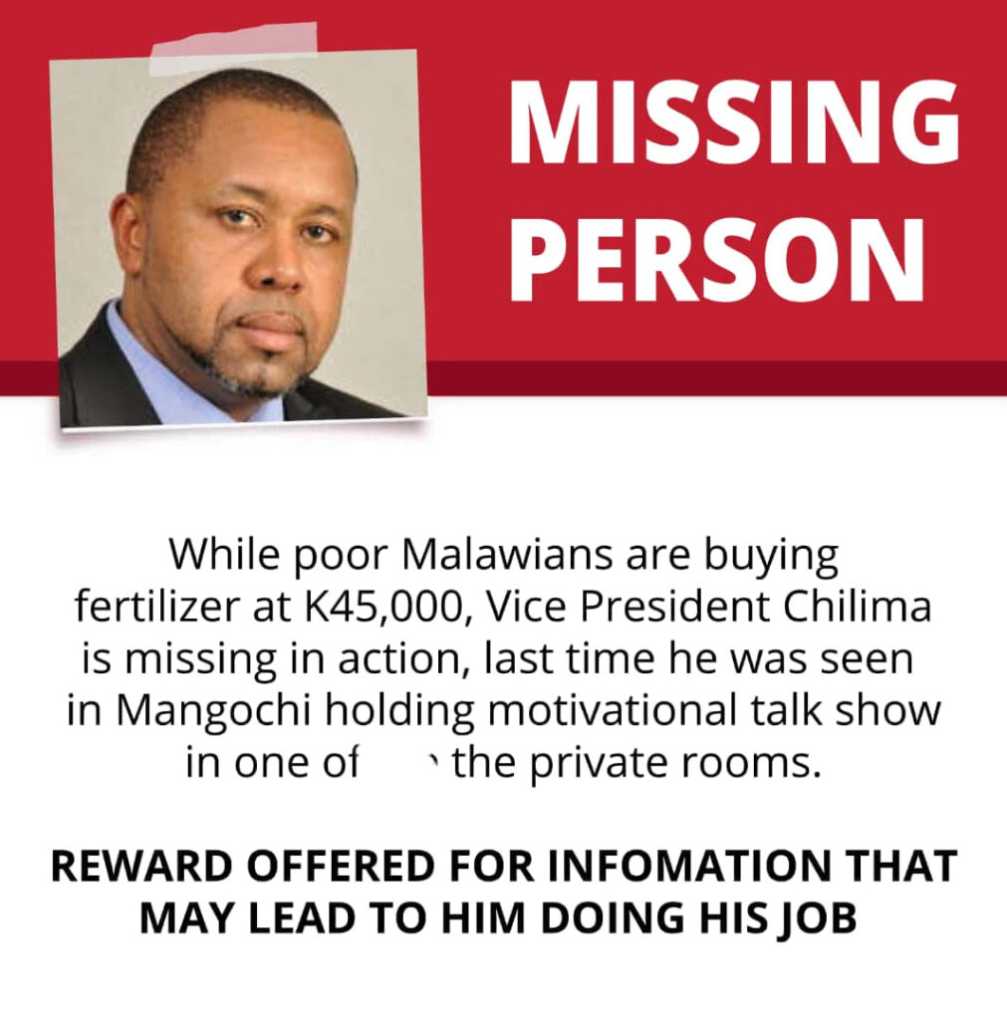 Where is Malawi Vice President saulos chilima?