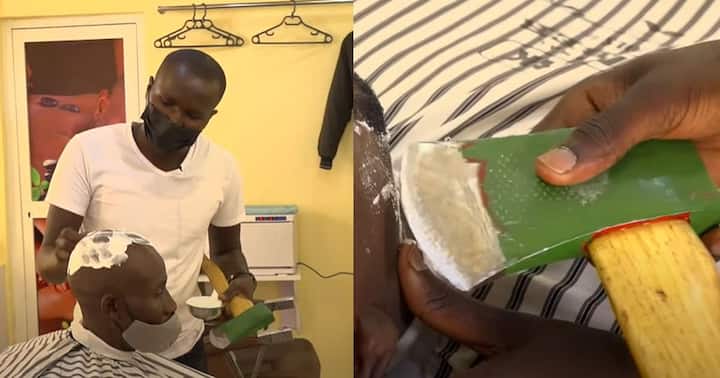 Meet talented Kenyan barber Julius Mwangi who shaves hairs with an axe, charges US$5 per haircut
