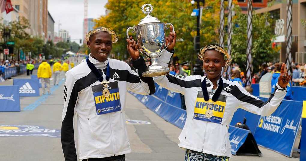 Kenyan athletes win the Boston Marathon
