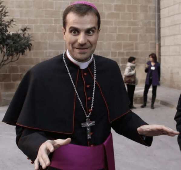Former Spanish catholic bishop Xavier Novell who fallen in love with Porn writer now works for pigs artificial insemination