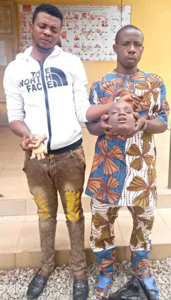 Two Nigerian men arrested after being caught with a human head, hands
