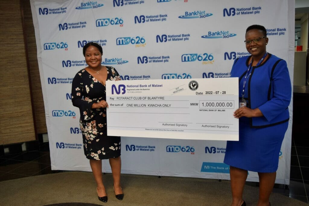 NBM plc gives MK1m to Rotaract Club for project