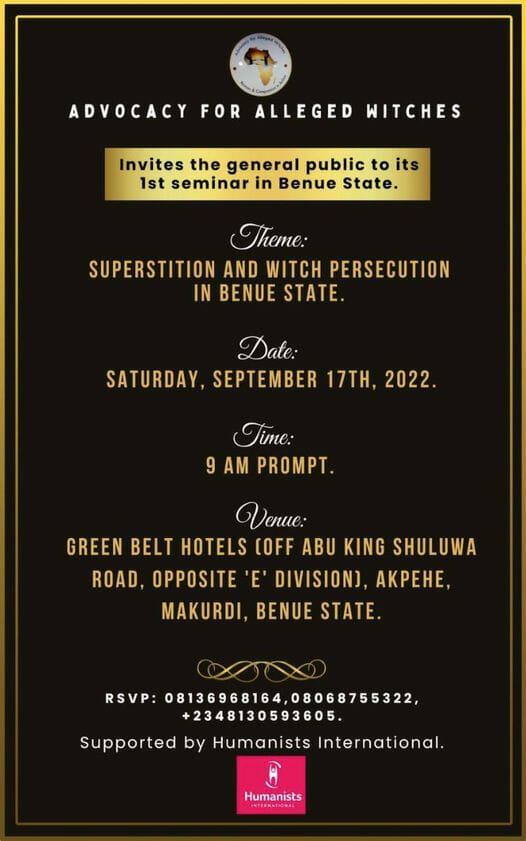 Humanism and Witchcraft/Tsav Allegations in Benue, Central Nigeria