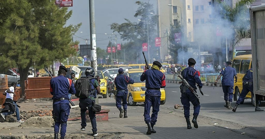Demonstrators clash with police in eastern DRC