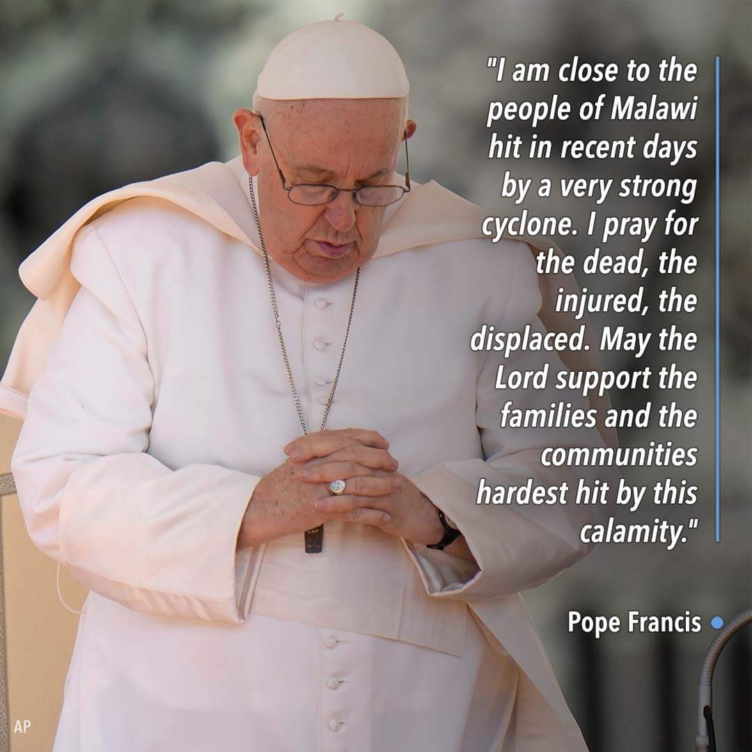 Pope Francis seeks for Malawi help amid Cyclone Freddy impact