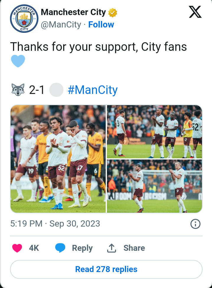 2023/2024 English Premier League: Wolves end Manchester City’s perfect start with thrilling victory