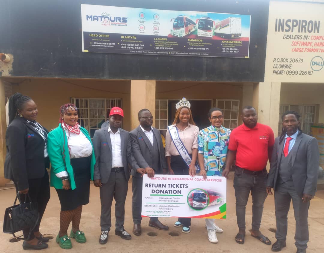 Matours bus services aids Miss Malawi Culture Navicha’s RSA pageant return tickets