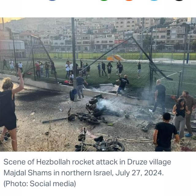 Hezbollah rocket kills 11 Israeli children in Druze village