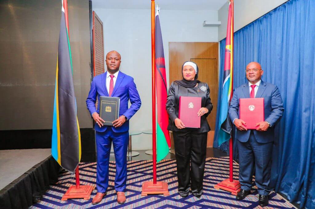 Malawi Water Minister Abida Mia signs Ruvuma River Basin Agreement with Tanzania, Mozambique