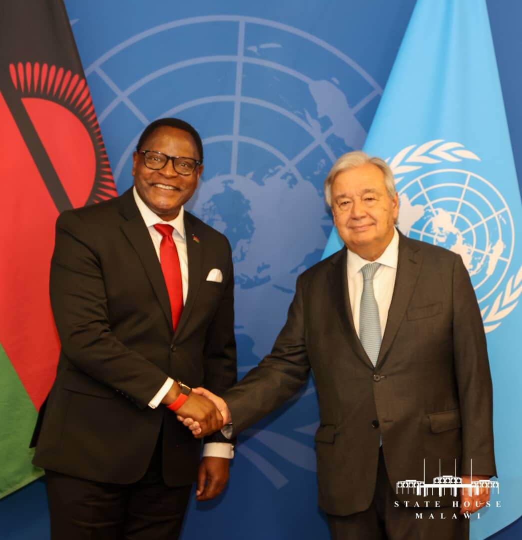 79th UNGA: Chakwera meets UN chief Antonio Guterres, seeks more support on ending hunger