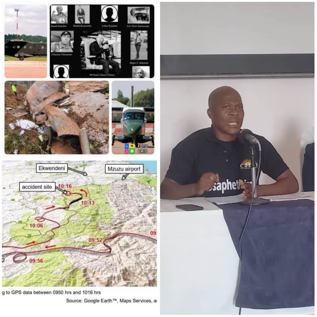 CDEDI gives Chakwera fortnight to fire MDF Commander Phiri, Kunkuyu, Suleiman on Chikangawa plane crash