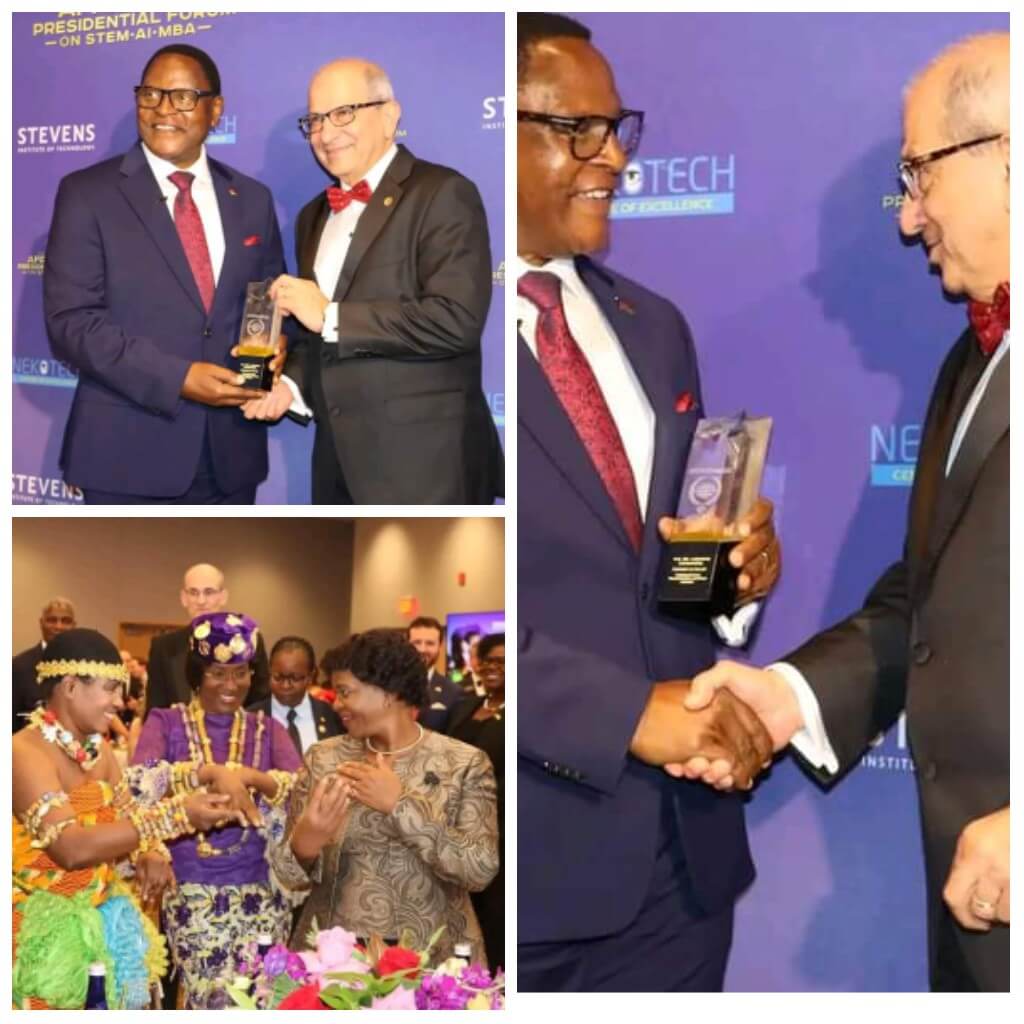 USA’  Technology institute awards Chakwera for African youth education empowerment
