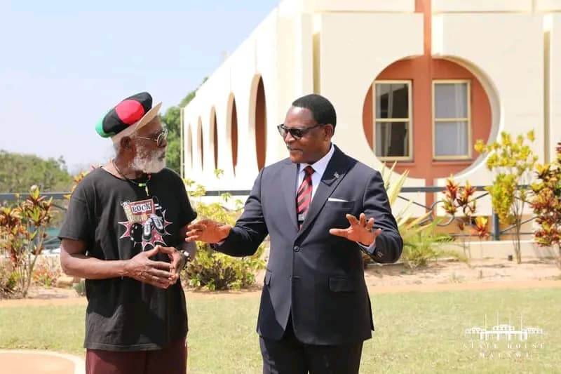 President Chakwera welcomes reggae legend Burning Spear ahead of concert