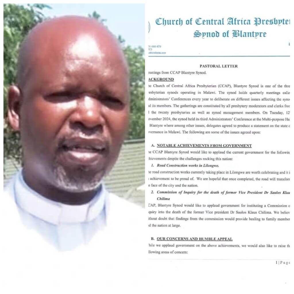 Blantyre Synod chides Chakwera government on Malawians sufferings