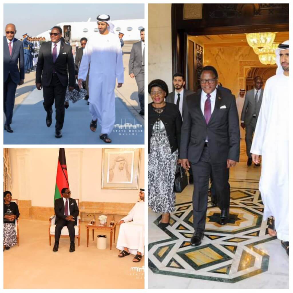 Chakwera, first lady safely land in UAE for fuel deals