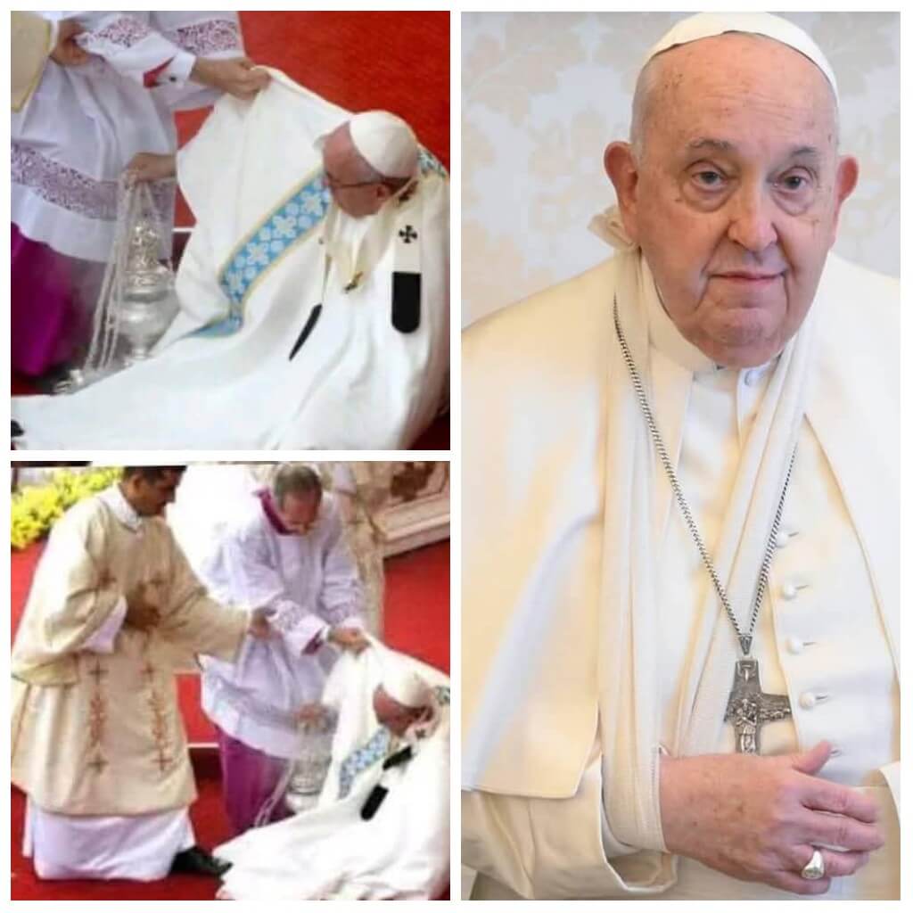 Pope Francis falls, gets bruised on right arm