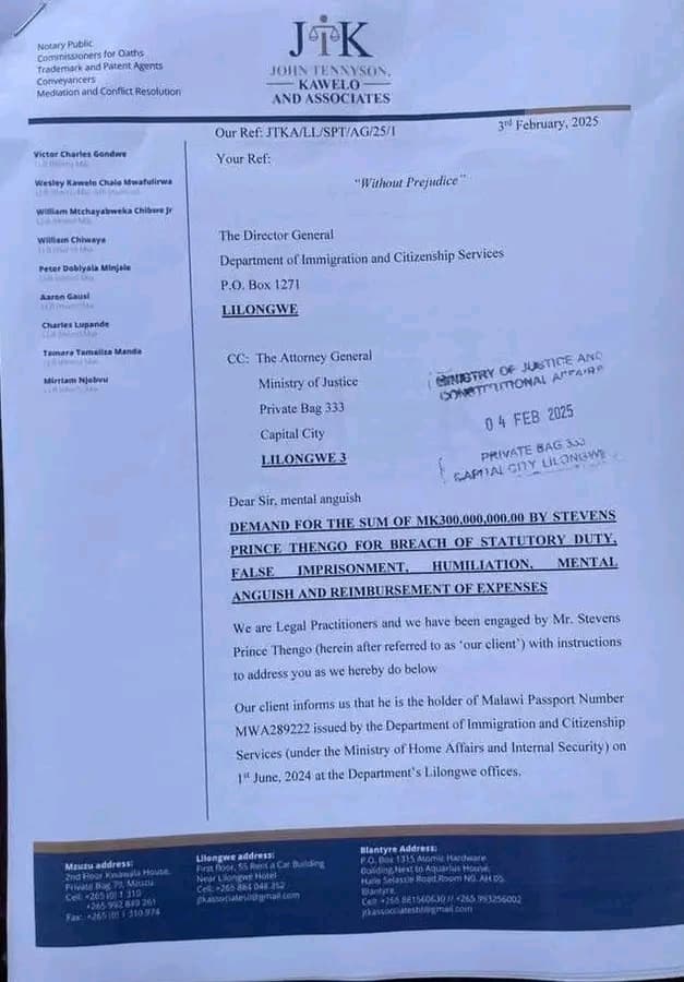K300 Million Lawsuit Looms Over Immigration Department