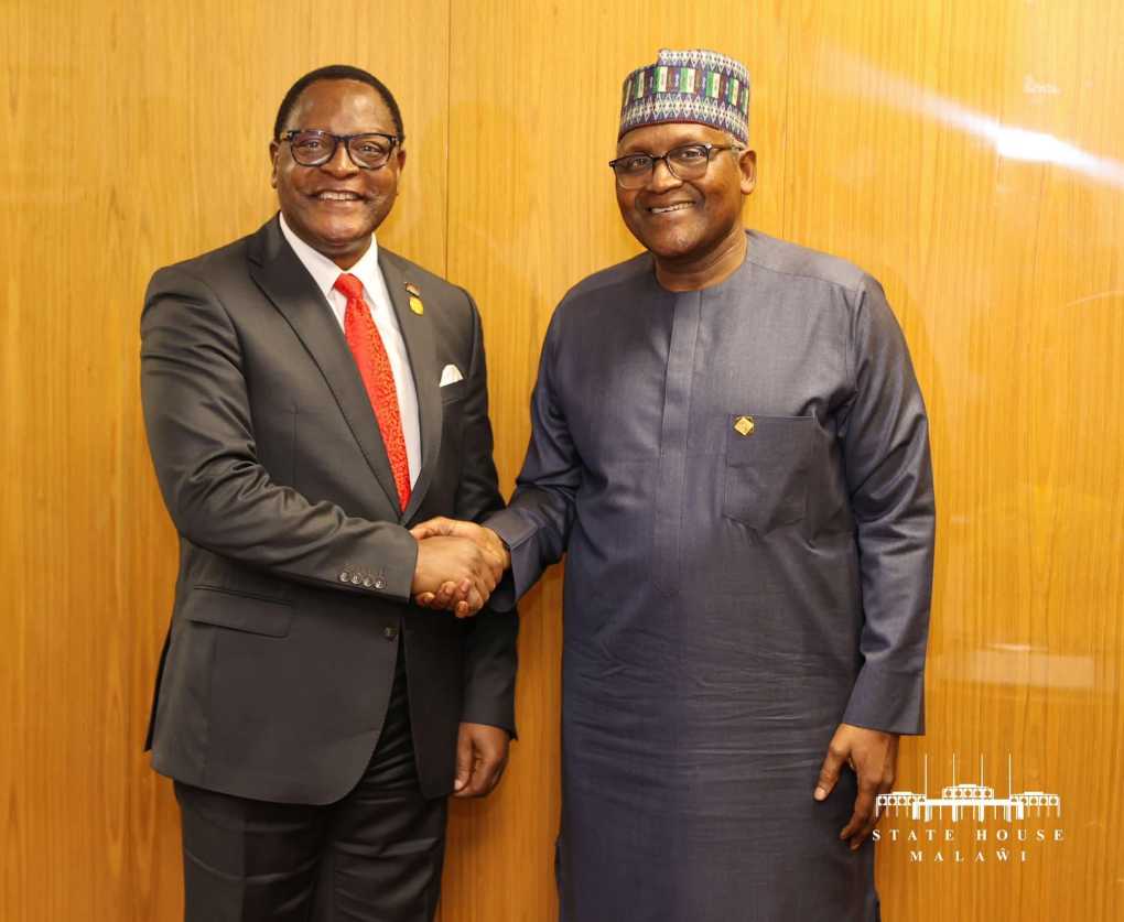 Chakwera dates Africa’s richest guru Aliko Dangote for business venture